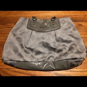 Grey coach shoulder bag